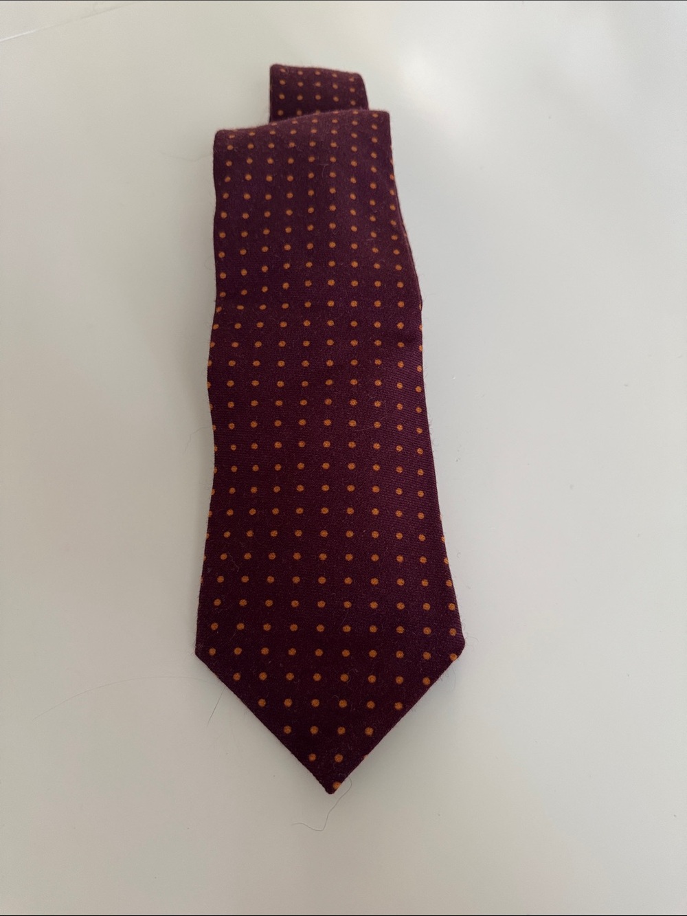 Brooks Brothers Burgundy/Brown Tie with Gold Dot Pattern